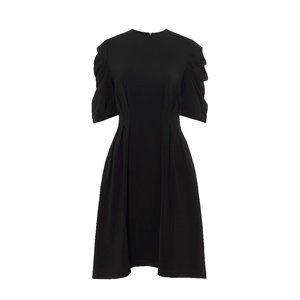 Women's Round Neck Ruffle Sleeves Dress